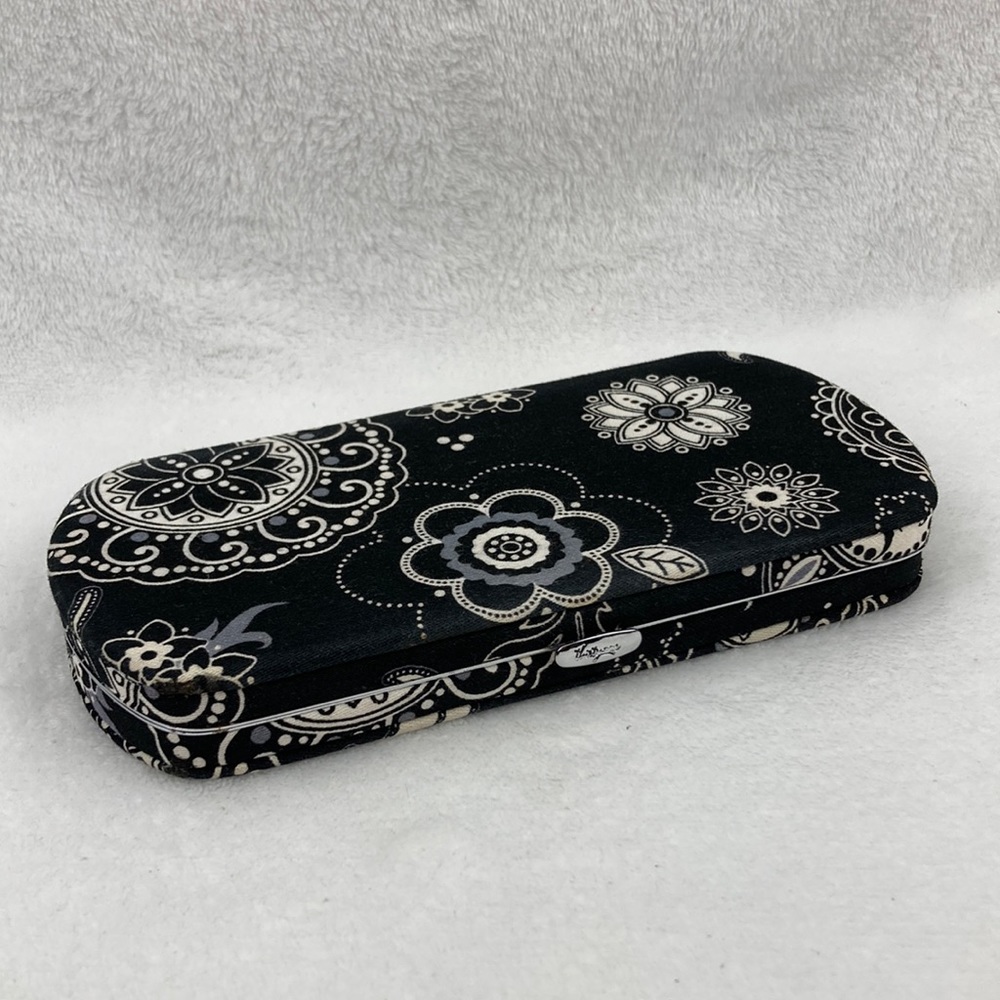 Thirty-One Onyx Medallion Push Button Hard Case Wallet